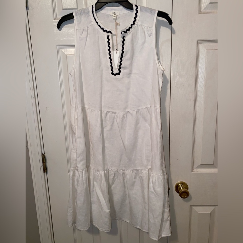Dylan White Dress with Black Accents